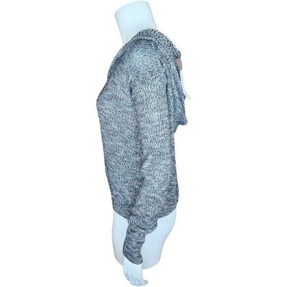 NWT Abound Womens XXS Black White Striped Marbel Lightweight LongSleeve Hood Top - Picture 4 of 12